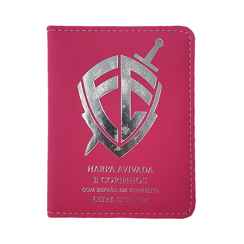 Harpa Avivada e Corinhos Médio, Letra Gigante, Escudo Fé Pink Capa — Plenitude