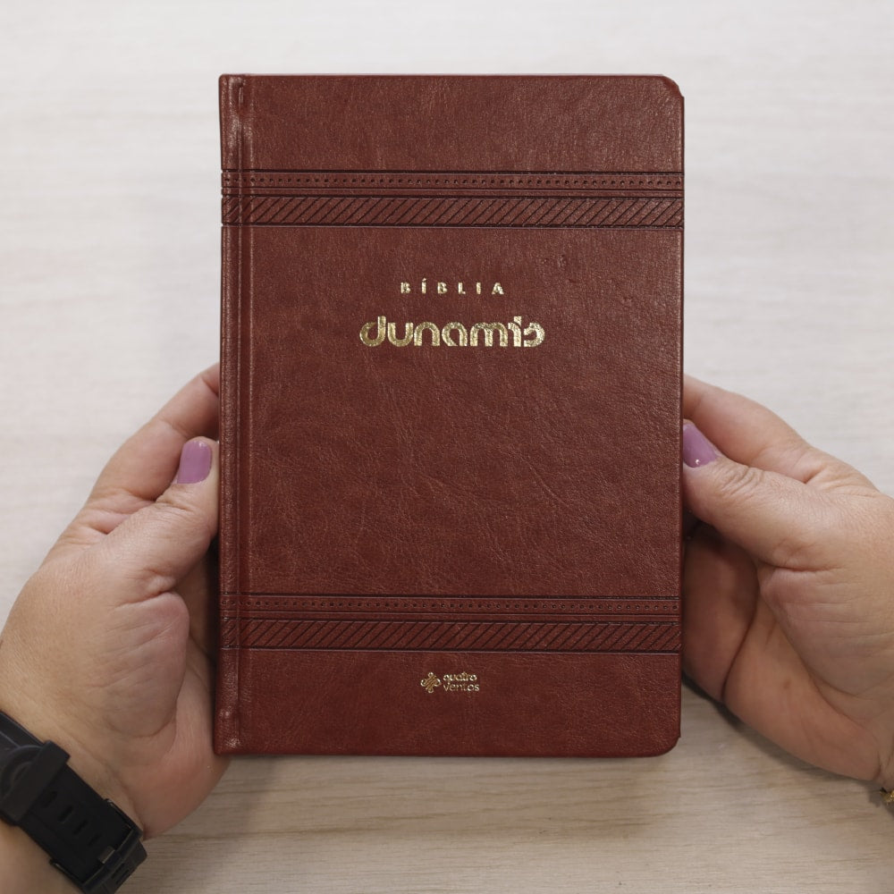 Bíblia Dunamis Clássica Marrom | NVI | Letra Normal | Capa Luxo