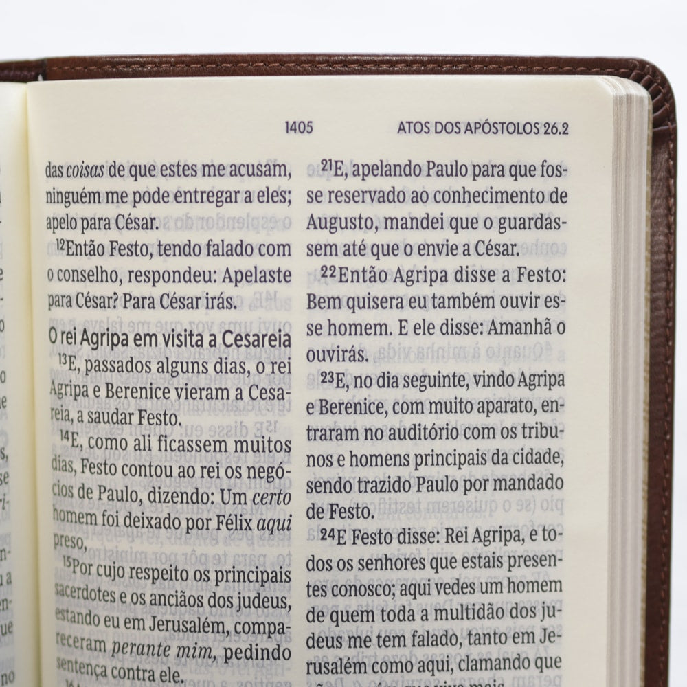 Bíblia Sagrada | ACF | Letra Grande | Couro Soft Marrom