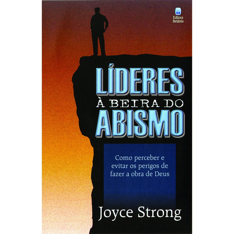 Livro Líderes à Beira do Abismo, capa com silhueta de pessoa em penhasco ao pôr do sol. — Plenitude