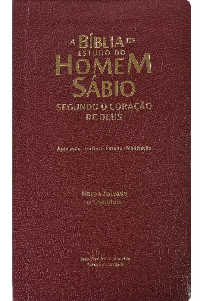 A Bíblia de Estudo do Homem Sábio | ARC | Letra Grande | Harpa Avivada e Corinhos | Capa Marrom
