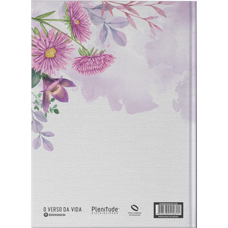 Bíblia Flores Violeta | NAA | Letra Grande | Capa Dura
