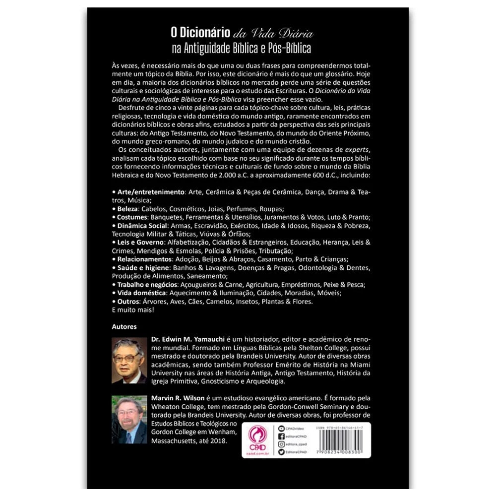 Dicionário da Vida Diária na Antiguidade Bíblica e Pós-Bíblica | Edwin M. Yamauchi e Marvin R. Wilso