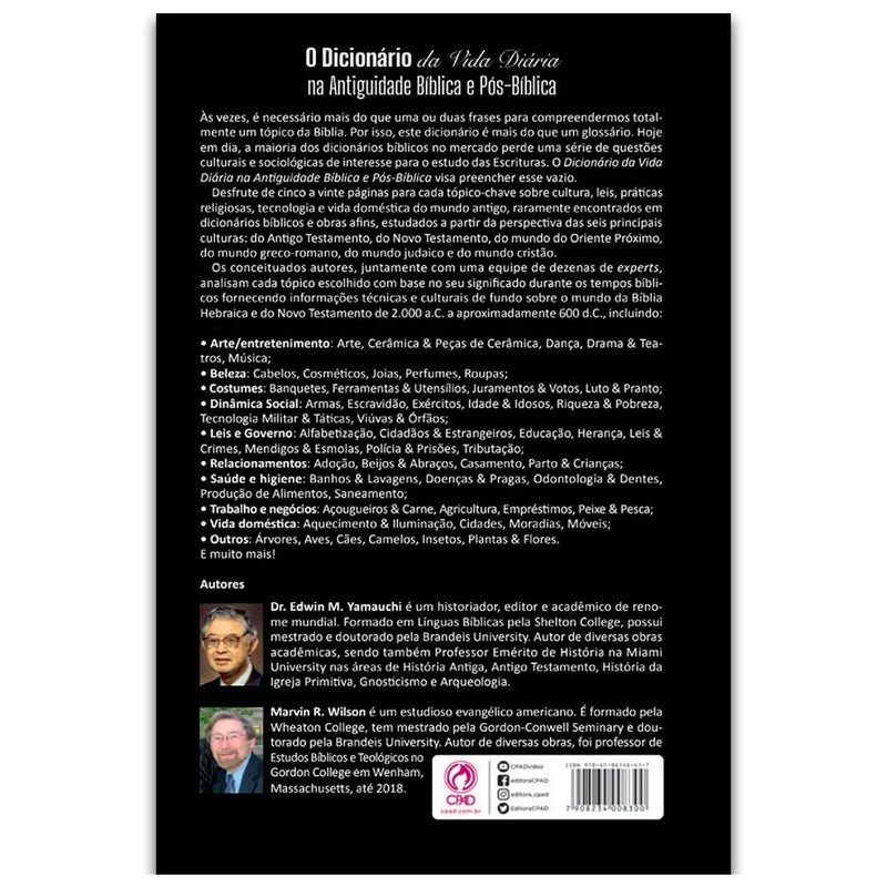 Dicionário da Vida Diária na Antiguidade Bíblica e Pós-Bíblica | Edwin M. Yamauchi e Marvin R. Wilso