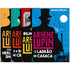Kit 4 Livros Clássicos Arsène Lupin Maurice Leblanc, capas com silhueta de Lupin. — Plenitude