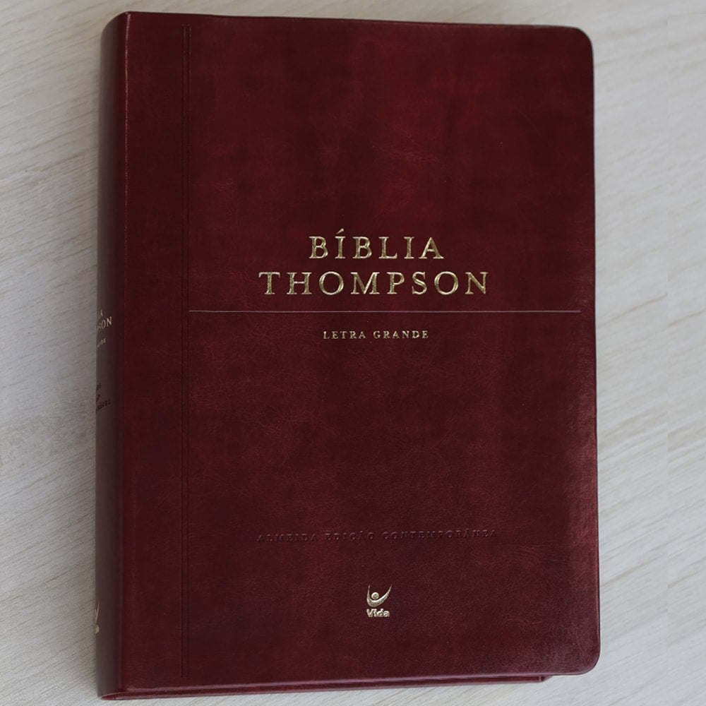 Bíblia Thompson de Estudo | AEC | Letra Grande | Capa Luxo Vinho