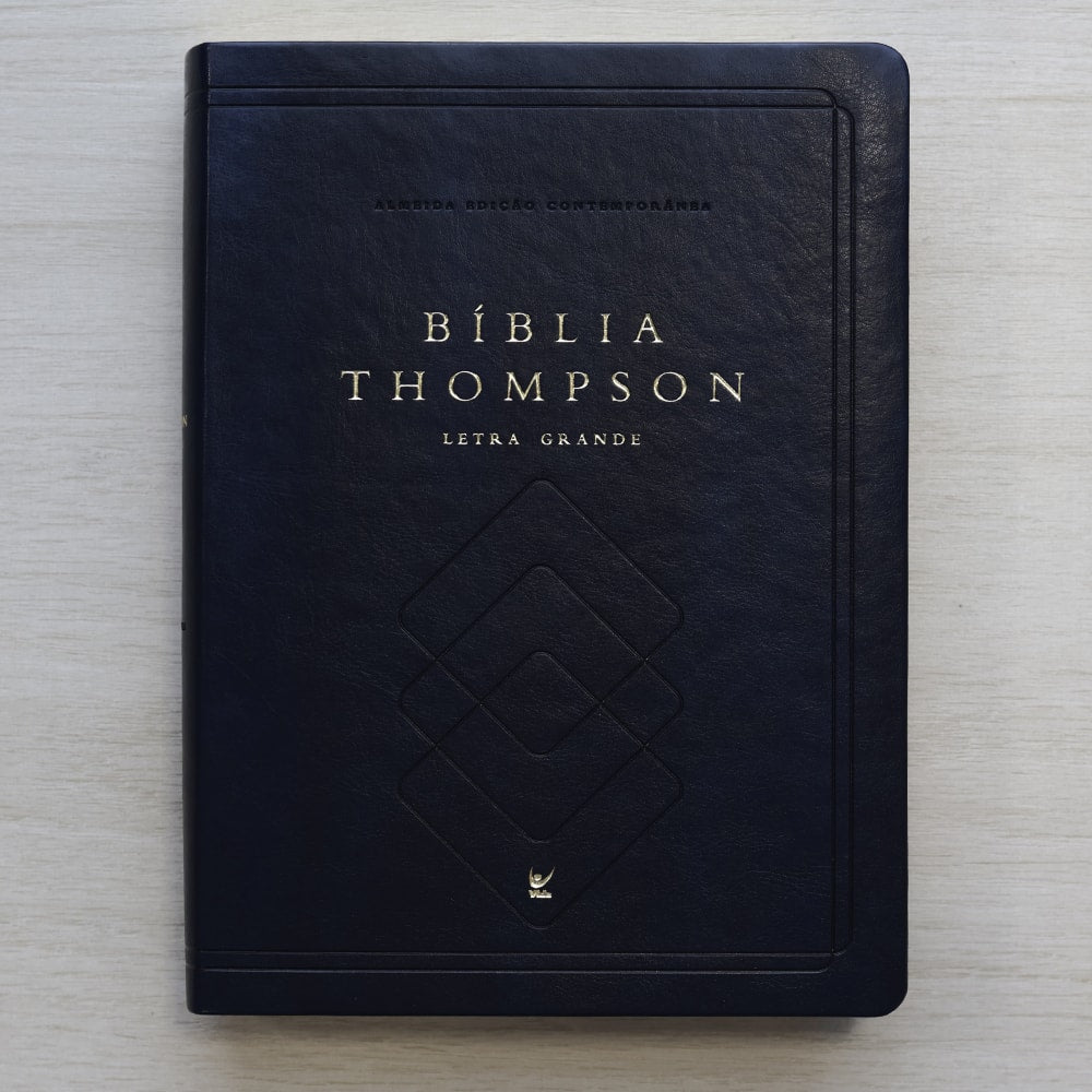 Bíblia Thompson de Estudo | AEC | Letra Grande C/ Índice | Capa Luxo Azul