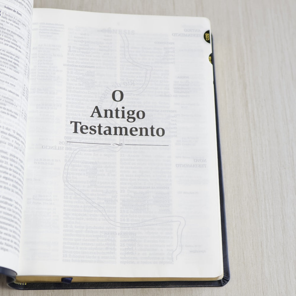 Bíblia Thompson de Estudo | AEC | Letra Grande C/ Índice | Capa Luxo Azul