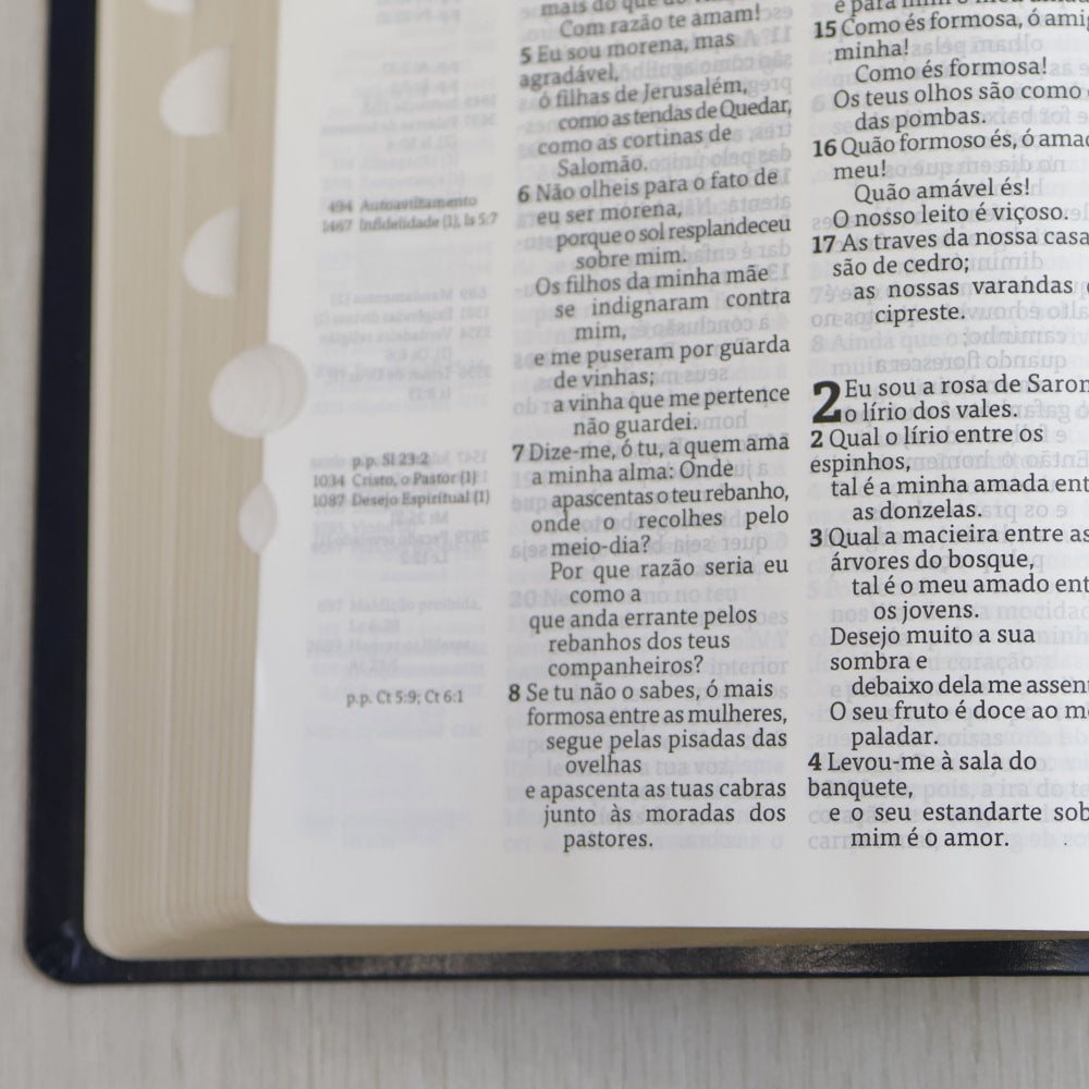 Bíblia Thompson de Estudo | AEC | Letra Grande C/ Índice | Capa Luxo Azul