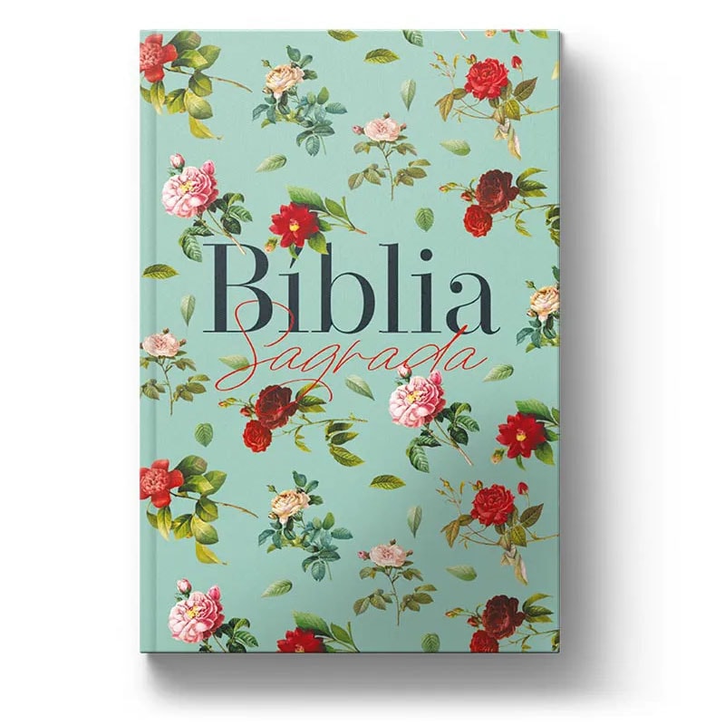 Bíblia Sagrada Rosas do Campo Aquarela | ARC | Letra Normal | Capa Dura