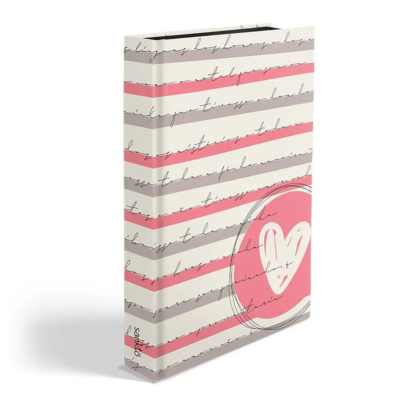 Bíblia Sagrada Coração Rosa Listrado | ARC | Letra Normal | Capa Dura