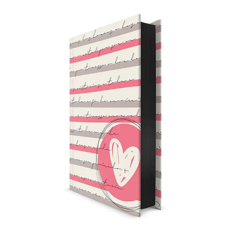 Bíblia Sagrada Coração Rosa Listrado | ARC | Letra Normal | Capa Dura