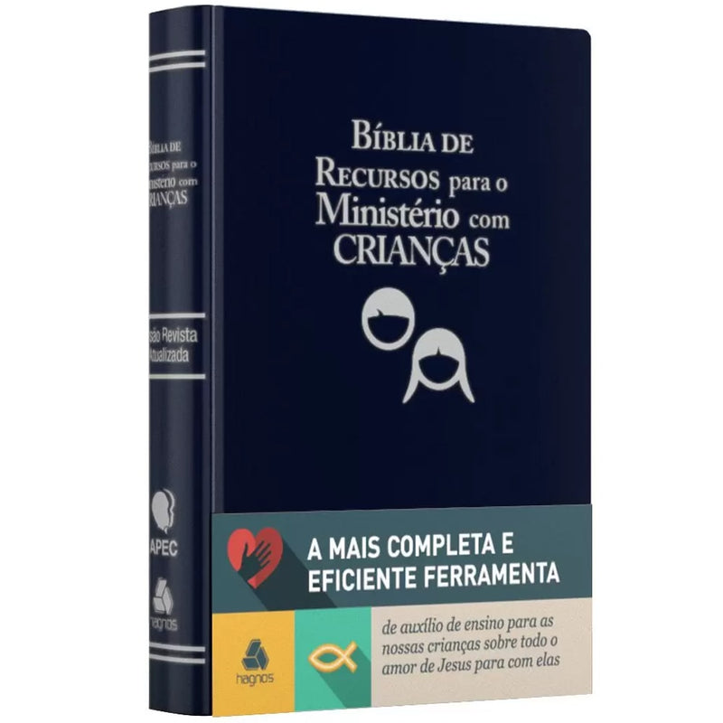 Bíblia de Recursos para o Ministério com Crianças | Apec | ARA | Azul Luxo