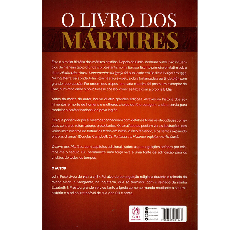 Livro dos Mártires | John Foxe | Capa Brochura
