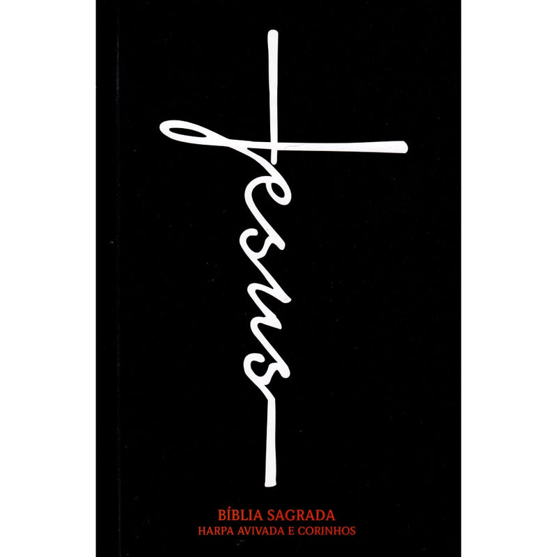 Bíblia Jesus Preta | ARC | Letra Normal | Harpa e Corinhos | Capa Dura