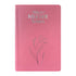 Bíblia de Estudo da Mulher Sábia ARC, capa PU Luxo Magnólia Rosa com flor, letra Hiper Gigante. — Plenitude