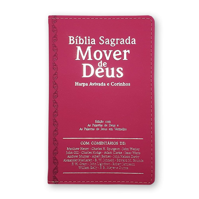 Bíblia Mover de Deus | ARC | Letra Grande | Harpa Avivada e Corinhos | Capa PU Pink