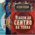 Kit de 3 Livros Clássicos Julio Verne, com capas em tons de azul e vermelho com ilustrações de engrenagens. — Plenitude