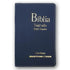 Bíblia Sagrada ARC, capa azul PU semi-luxo, letra hiper gigante, com harpa e índice. — Plenitude