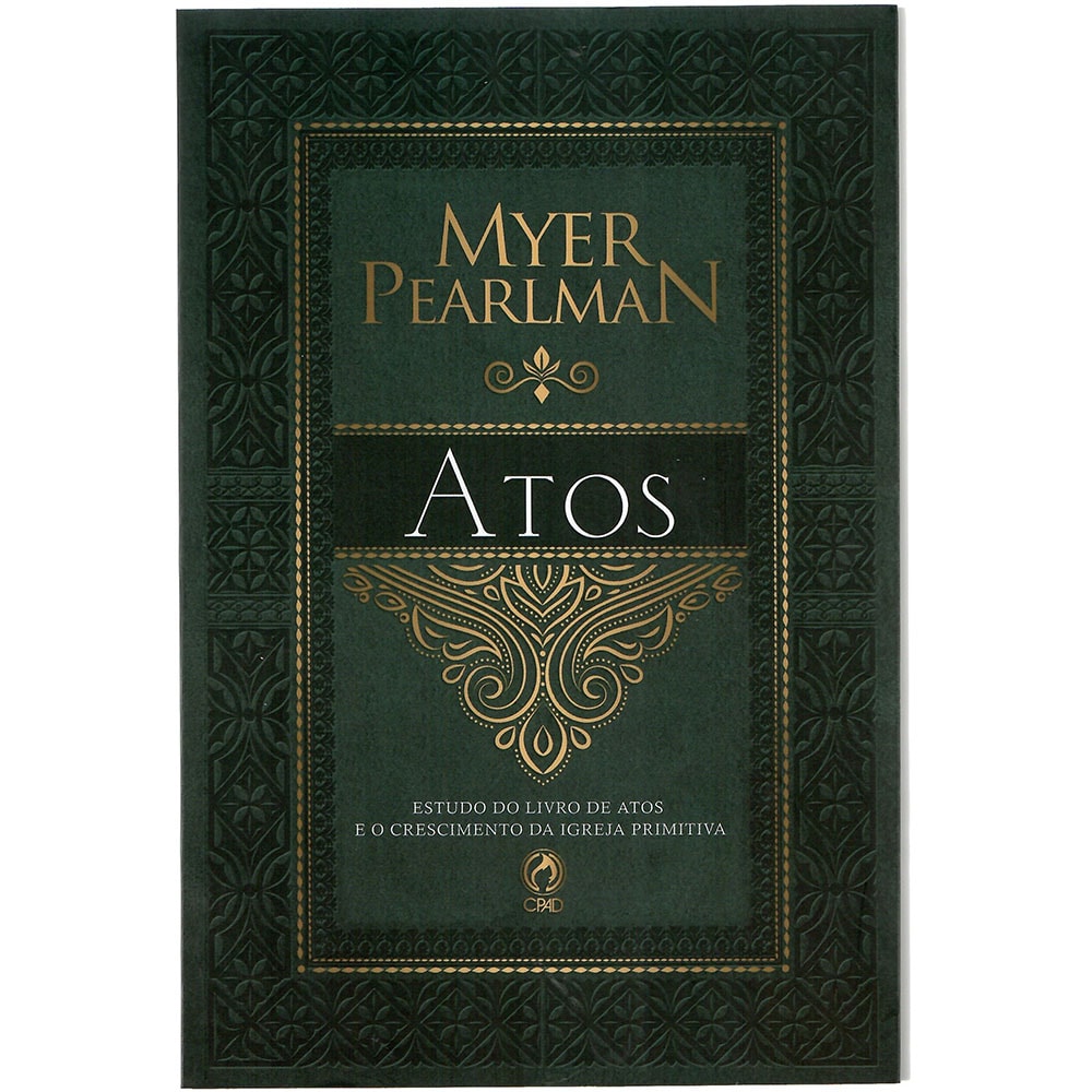 Livro Comentários Bíblicos de Atos, capa verde escura com detalhes dourados. — Plenitude
