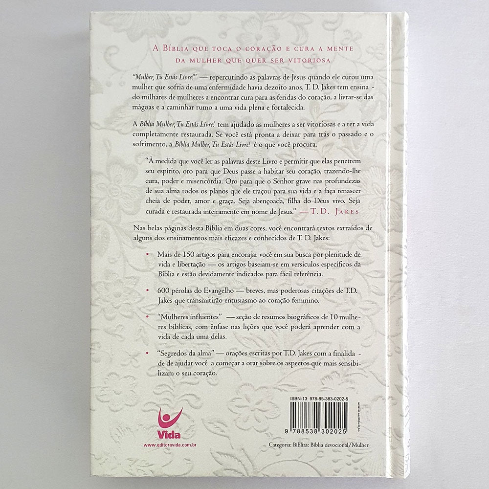 Bíblia de Estudo Mulher, Tu estás Livre! | AEC | Capa Dura Luxo