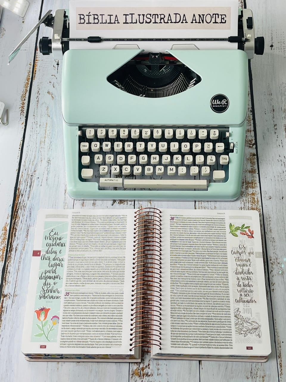 Bíblia Ilustrada Anote Florescer | NVT | Letra Normal | Capa Dura Espiral