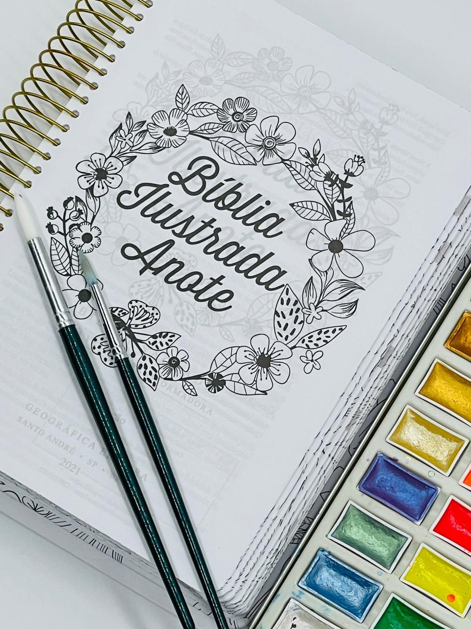 Bíblia Ilustrada Anote Florescer | NVT | Letra Normal | Capa Dura Espiral