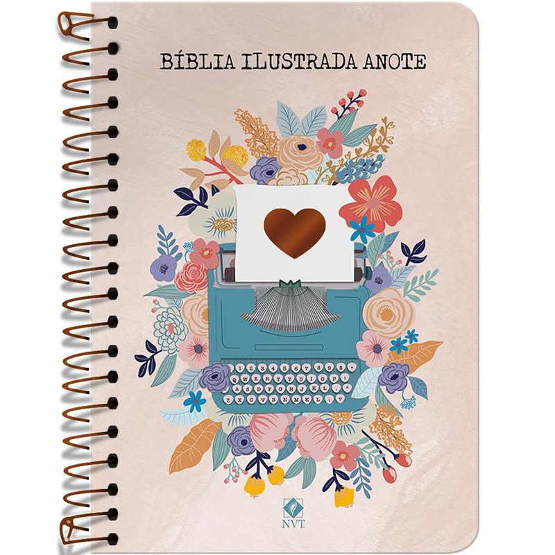 Bíblia Ilustrada Anote Florescer | NVT | Letra Normal | Capa Dura Espiral