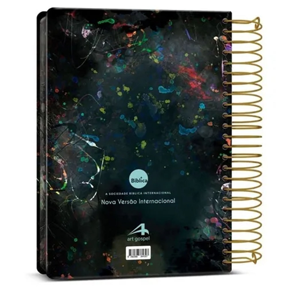 Bíblia Anote Espiral Leão Grafite | NVI | Letra Normal | Com Espaço Para Anotações