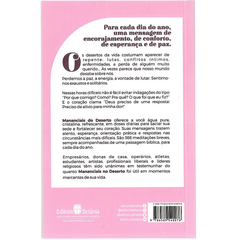 Devocional Mananciais no Deserto | Lettie Cowman | Rosa