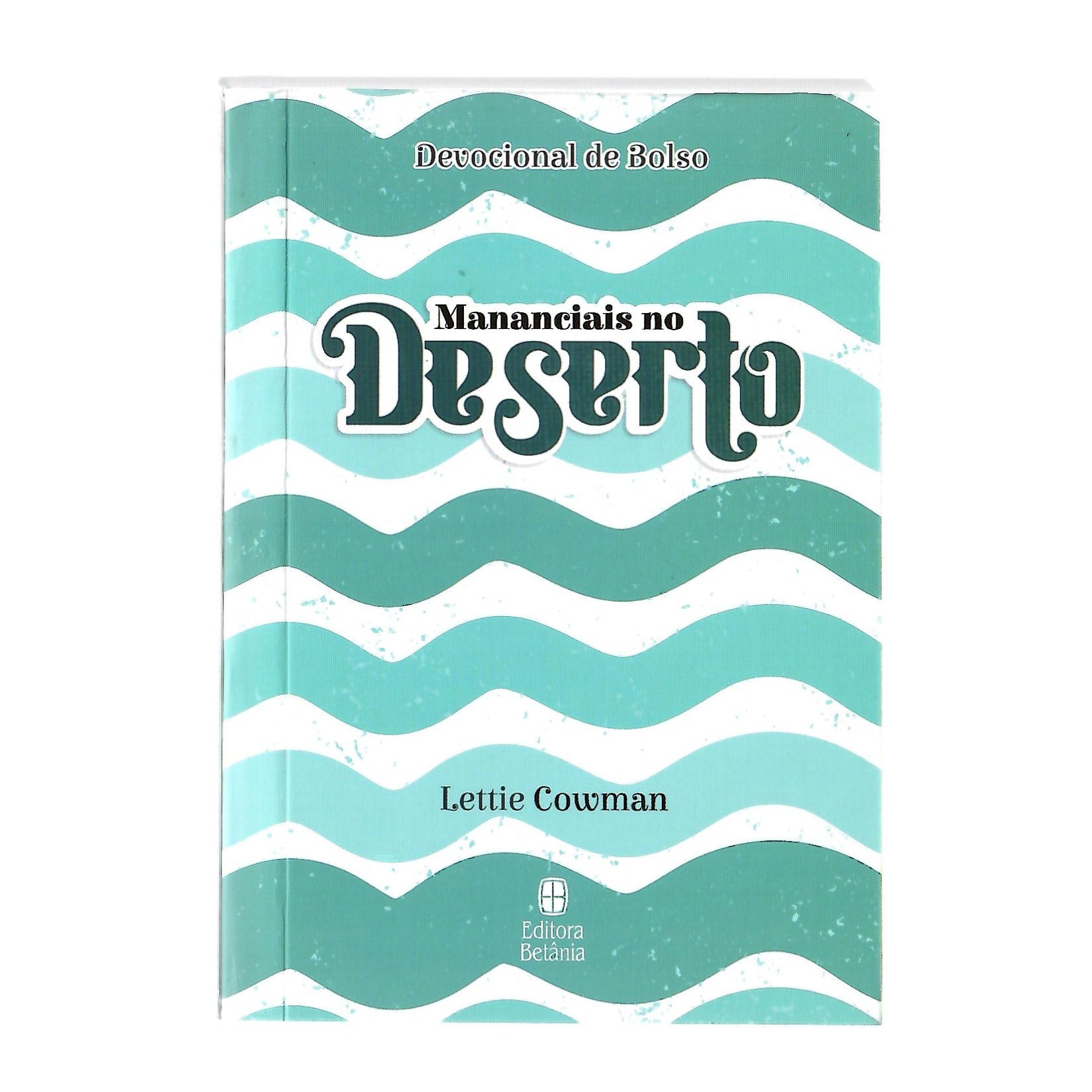 Livro 'Devocional de Bolso Mananciais no Deserto' de Lettie Cowman, capa azul e branca com ondas. — Plenitude