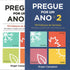 Kit de 2 livros "Pregue Por Um Ano" 1 e 2 de Roger Campbell, capas brancas com quadrados coloridos. — Plenitude