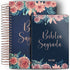 Kit de Bíblias Rosas Especial, espiral e capa dura, com estampa de rosas em tons de rosa e azul marinho. — Plenitude