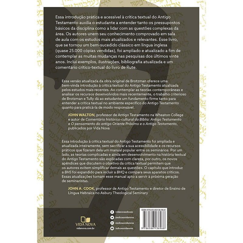 Crítica Textual do Antigo Testamento | Ellis R. Brotzman e Eric J. Tully