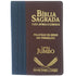 Bíblia Sagrada Harpa Avivada e Corinhos | ARC | Letra Jumbo | Índice | Bicolor Azul e Marrom