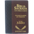 Bíblia Sagrada ARC, letra jumbo, capa bicolor preta e marrom com detalhes em relevo e letras douradas. — Plenitude