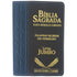 Bíblia Sagrada Harpa Avivada e Corinhos ARC Letra Jumbo, capa bicolor azul e preta com detalhes em dourado. — Plenitude