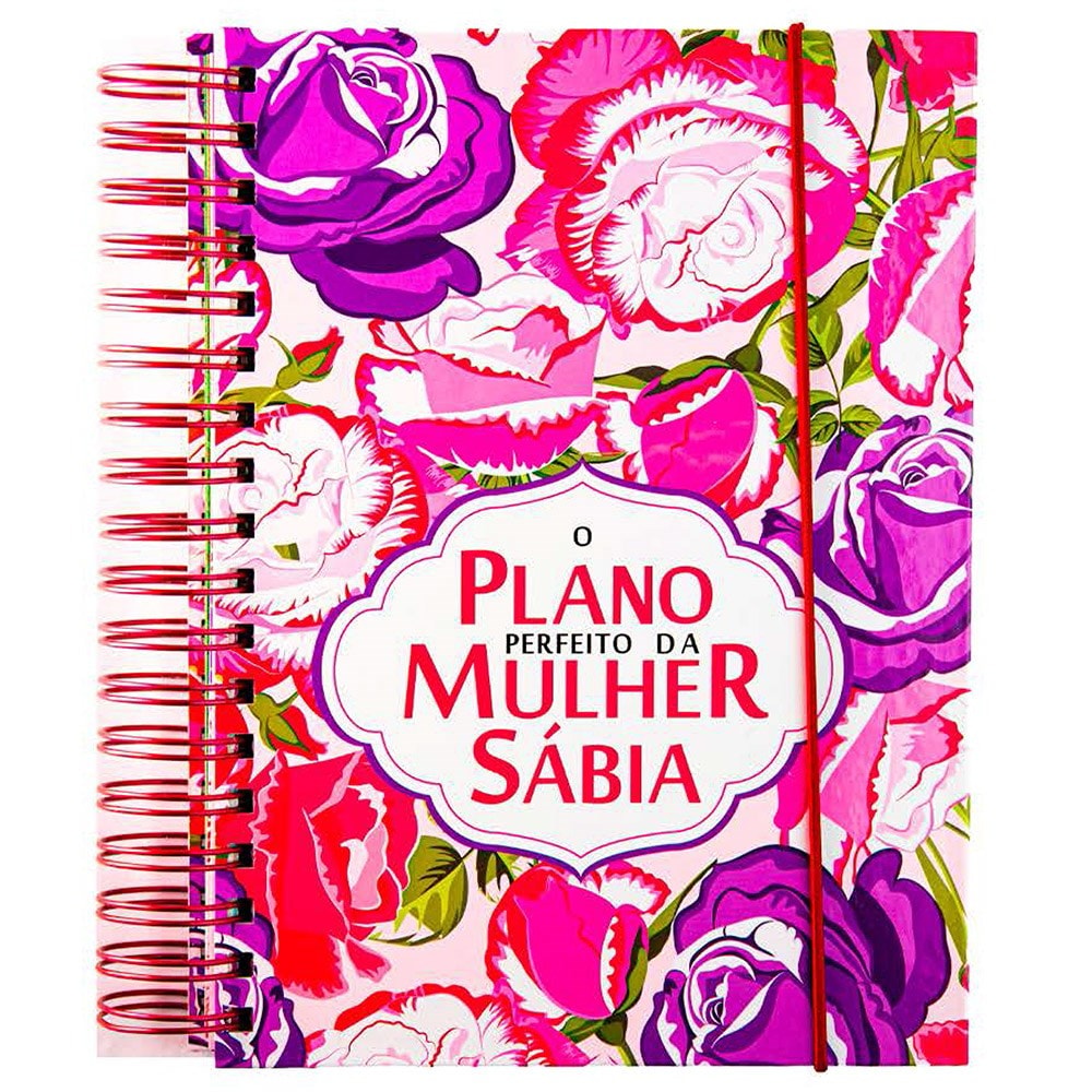Agenda O Plano Perfeito da Mulher Sábia, Capa Rosas, capa rosa com rosas em tons de rosa e roxo. — Plenitude