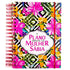 Agenda O Plano Perfeito da Mulher Sábia, Capa Hibisco, capa branca com flores de hibisco e borboletas. — Plenitude