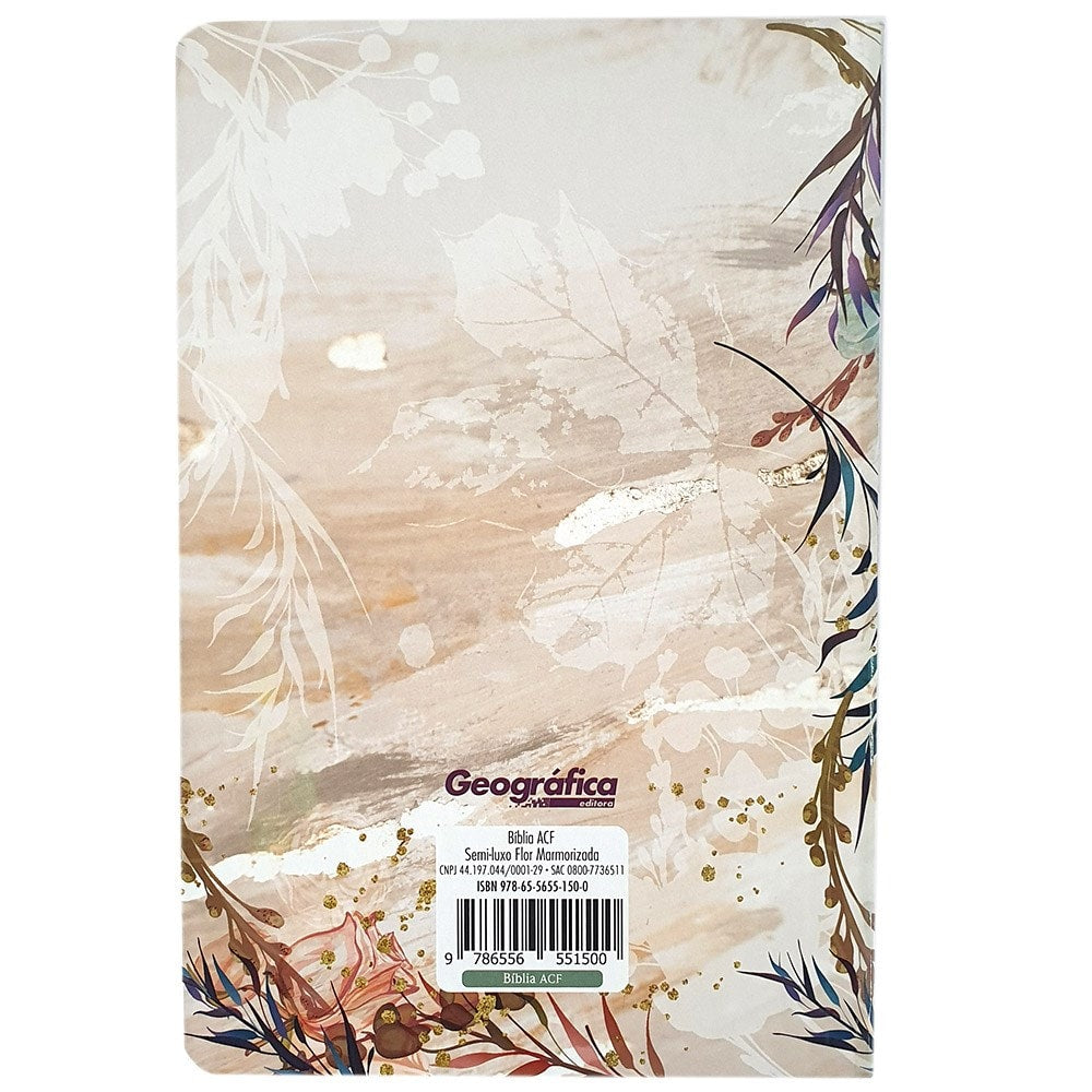 Bíblia Flor Marmorizada | ACF | Letra Normal | Capa Dura