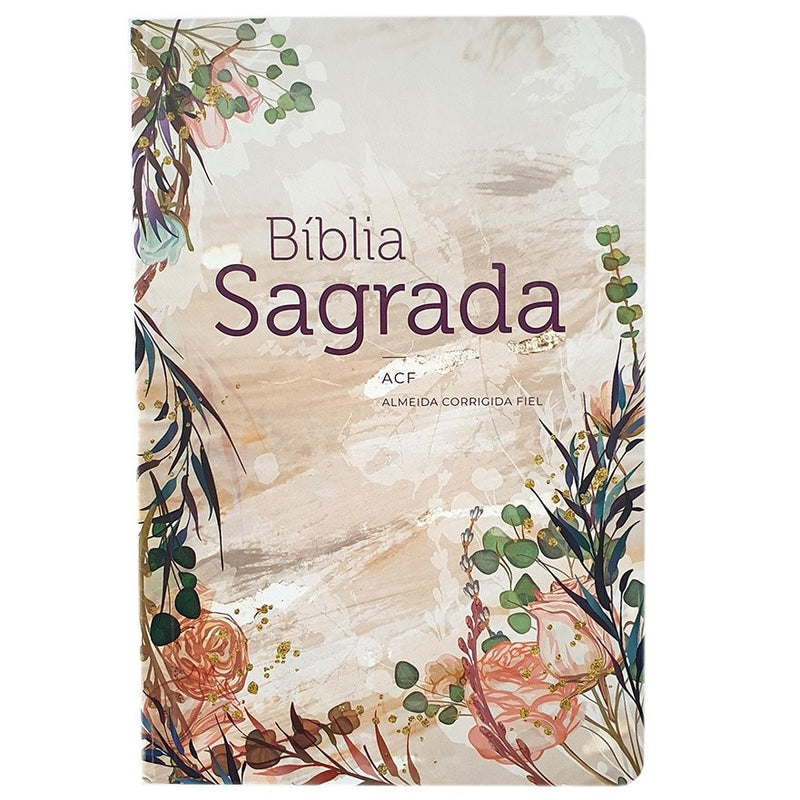 Bíblia Flor Marmorizada | ACF | Letra Normal | Capa Dura