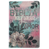 Bíblia Sagrada NVI capa dura floral com fundo rosa e azul, detalhes em folhas verdes e flores brancas. — Plenitude
