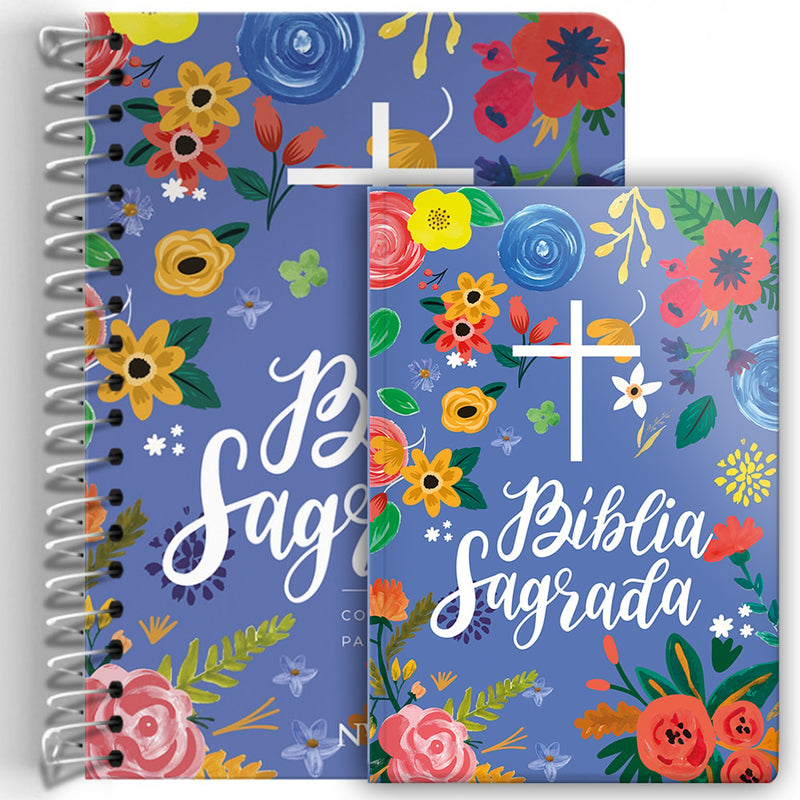 Kit de Bíblias Azul Céu | Espiral e Capa Dura