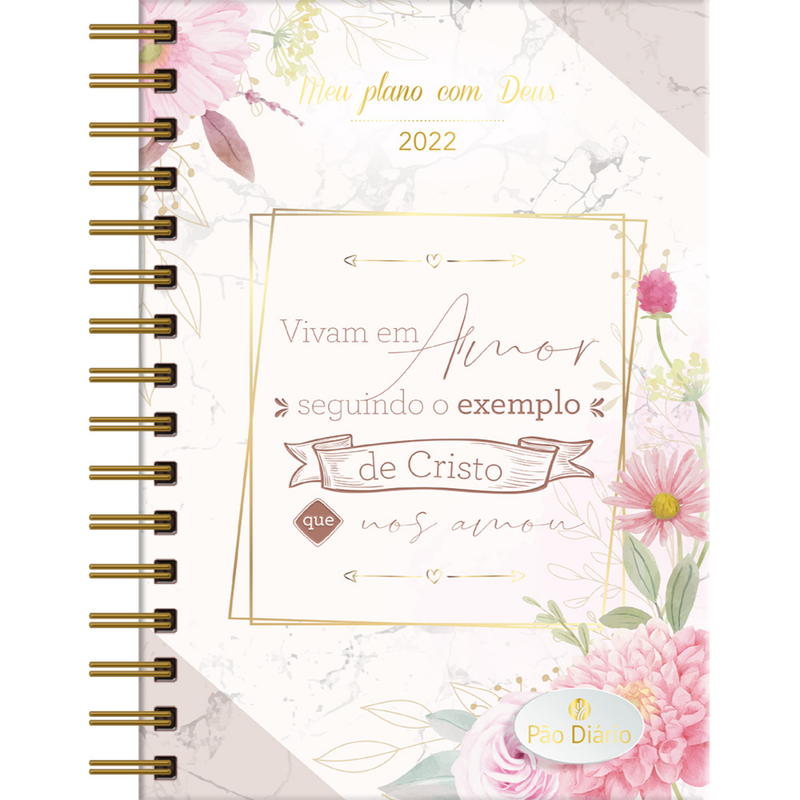 Meu Plano com Deus | Planner 2022 | Exemplo de Cristo | Capa Rosa