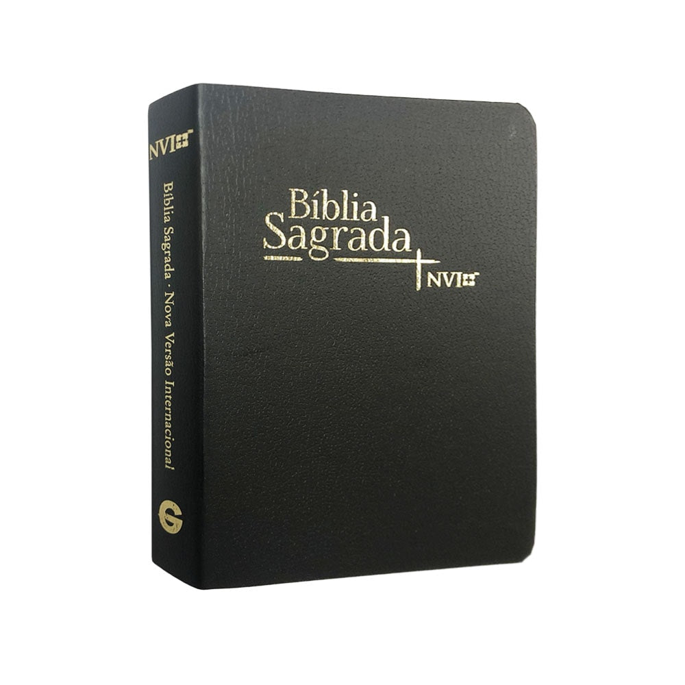Bíblia Sagrada NVI, capa preta semi luxo, letra média. — Plenitude