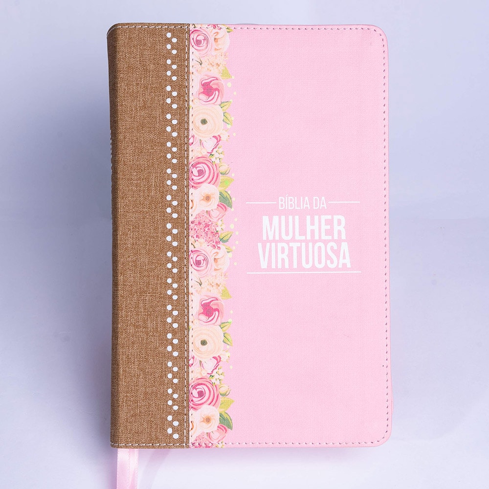 Bíblia da Mulher Virtuosa | ARC | Letra Normal | PU Luxo Rosê