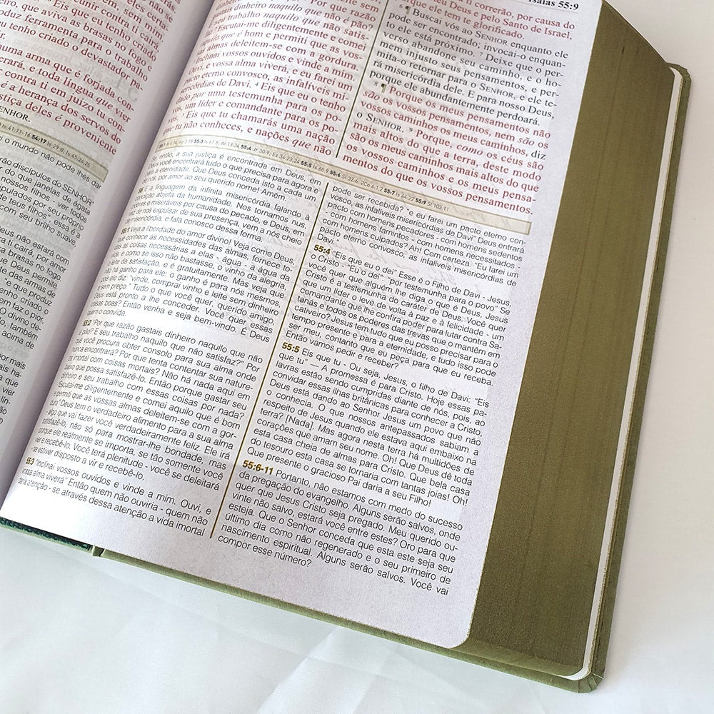 Bíblia de Estudo Spurgeon | King James 1611 | Letra Grande | Luxo | Verde