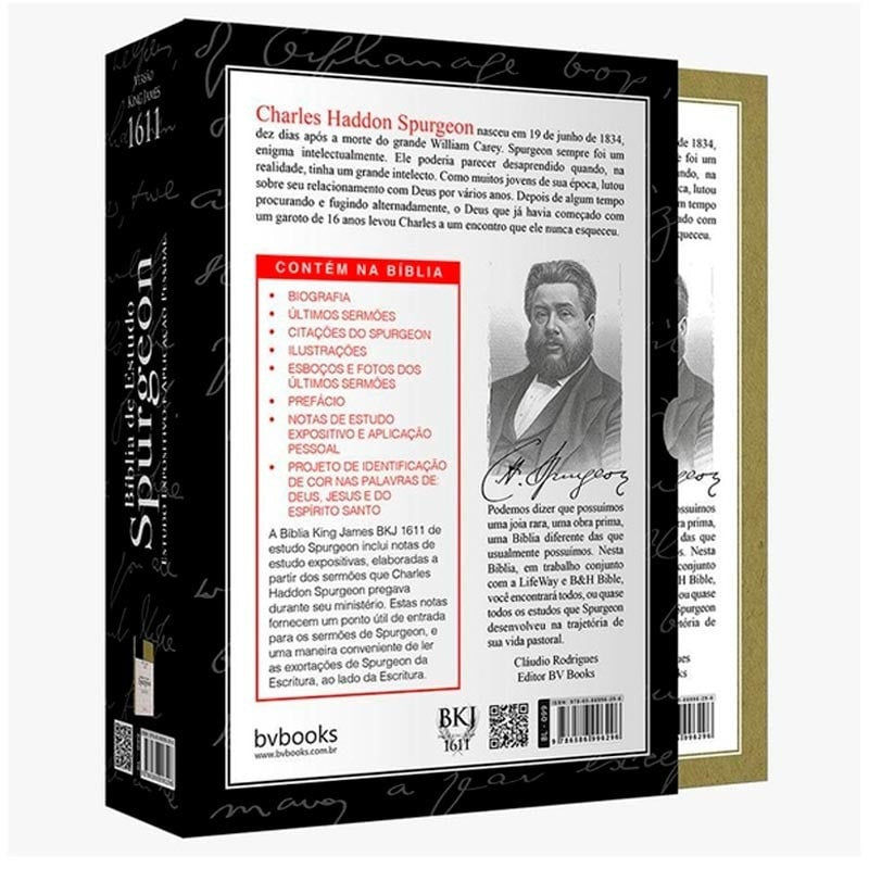 Bíblia de Estudo Spurgeon | King James 1611 | Letra Grande | Luxo | Verde