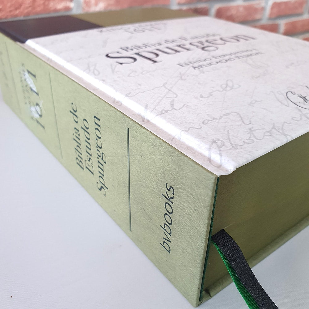 Bíblia de Estudo Spurgeon | King James 1611 | Letra Grande | Luxo | Verde