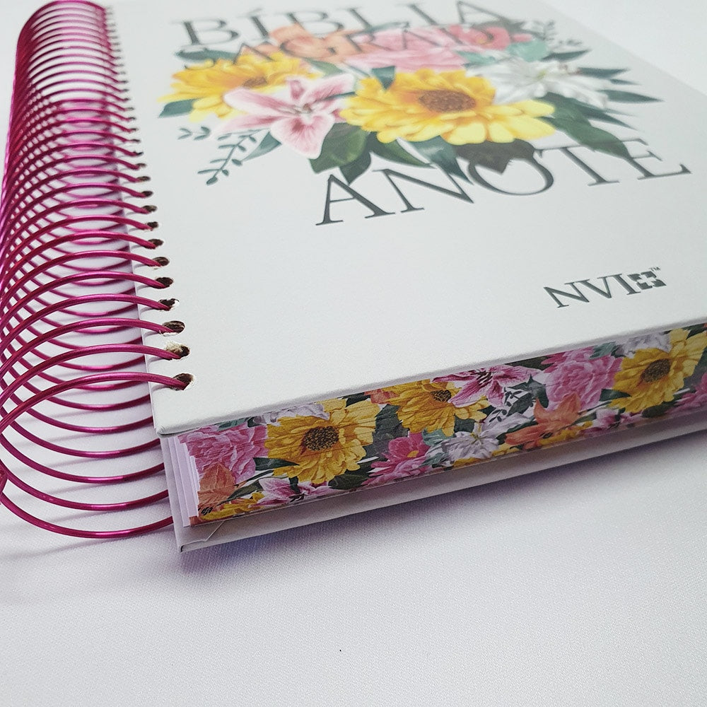 Bíblia Anote Espiral Primavera | NVI | Letra Normal | Com Espaço Para Anotações